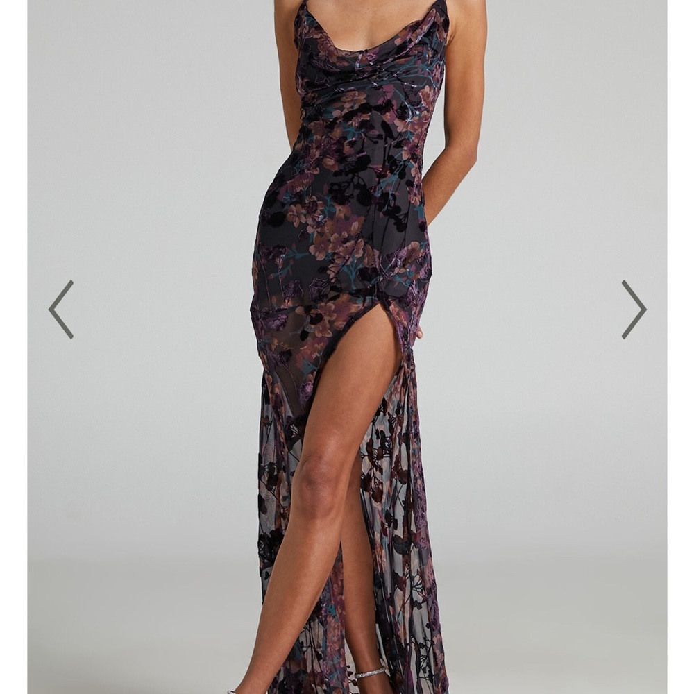 ALETTA MAXI DRESS - COWL CROSS BACK DRESS IN ALETTA BURN OUT FLORAL